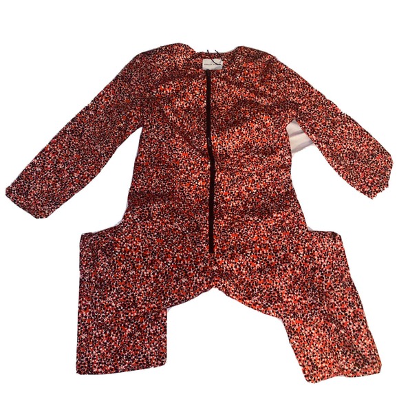 Rebecca Minkoff Jumpsuit Women Size‎ Medium Floral Red Clover Jumper Boho Street - Picture 12 of 16